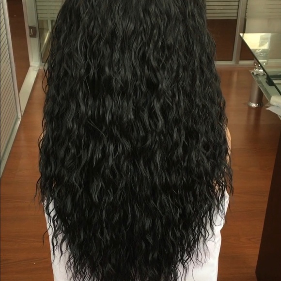 Black head band synthetic fiber wig - Picture 4 of 4